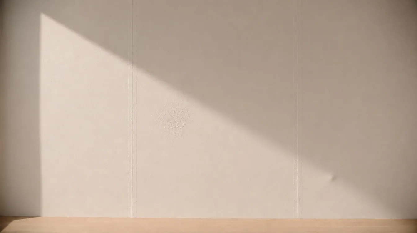 Le même mur peint, mal préparé : joints de placo visibles, reprise d’enduit rugueuse, bosse
